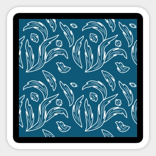 pattern with flowers and leaves Sticker